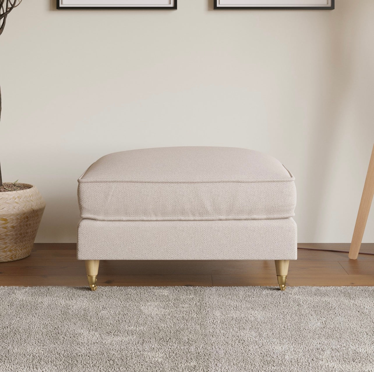 Footstool Soft Upholstered Classic Finish