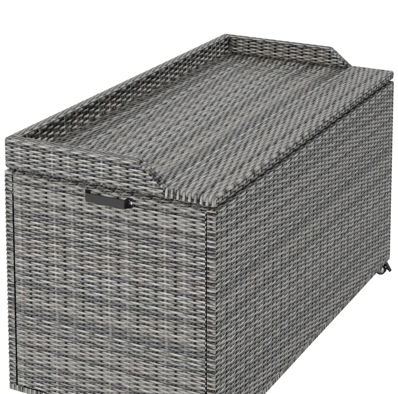 Rattan Cushion Box with Gas Lift Outdoor Patio