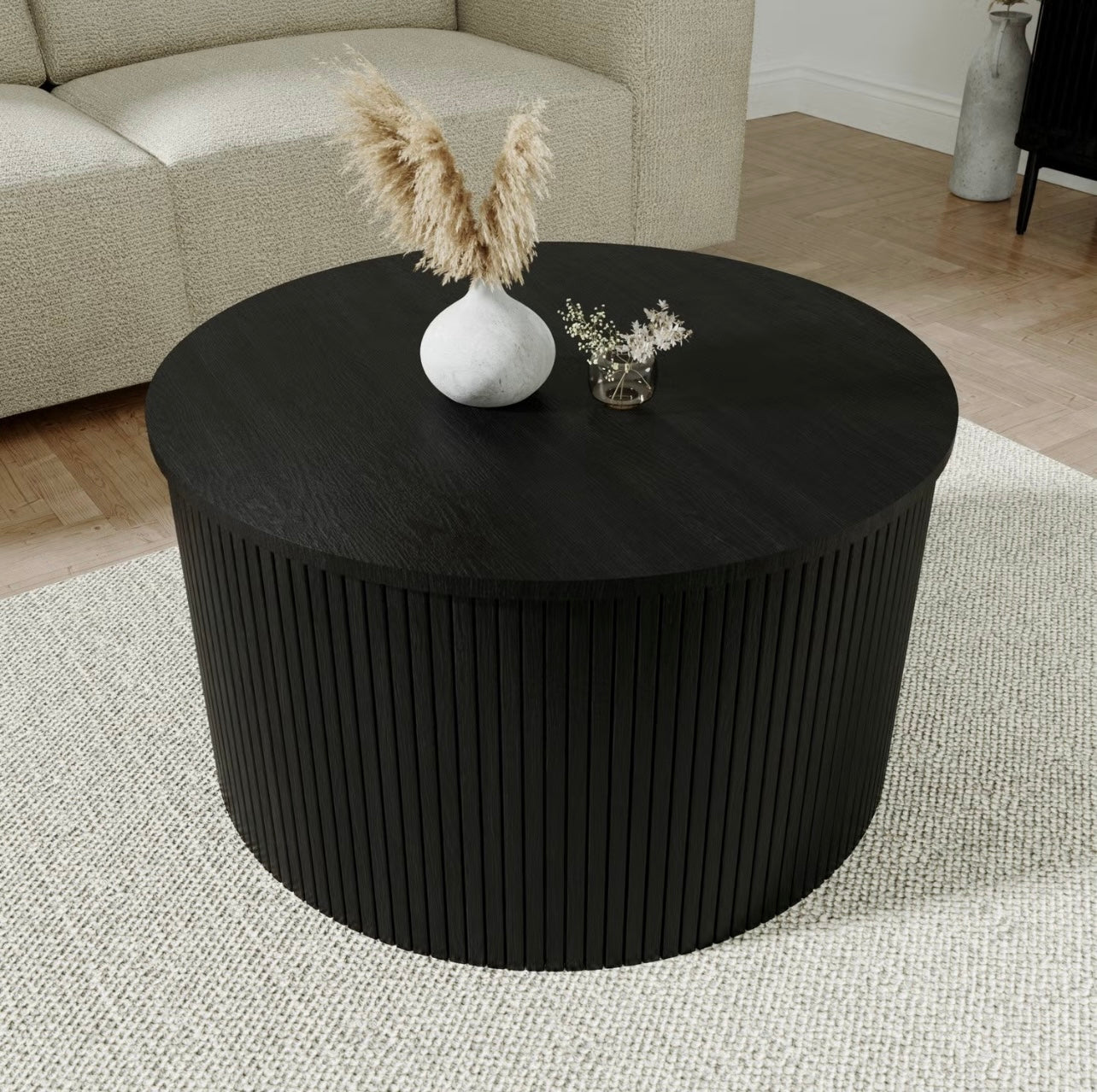 Coffee Table with Storage and Adjustable Feet