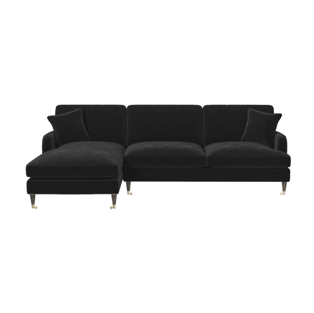 4 Seater Sofa L Shaped in Velvet with Cushions