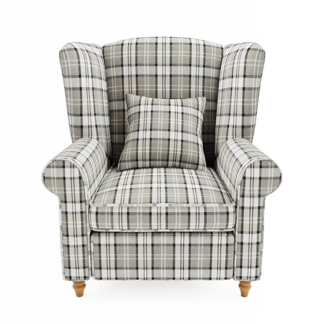 Fabric Armchair with Supportive Back