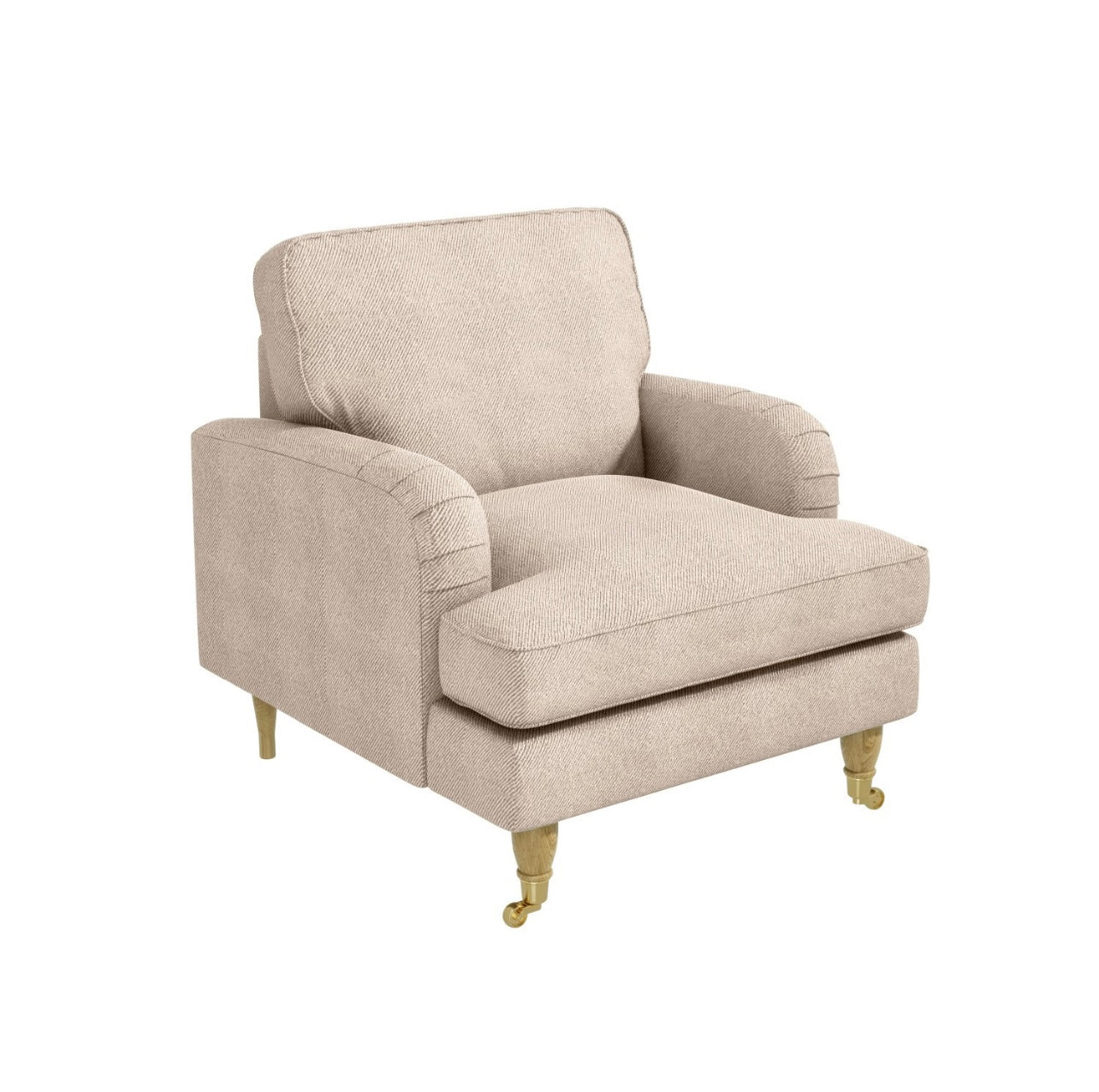 Armchair Plush Upholstered Classic and Tailored