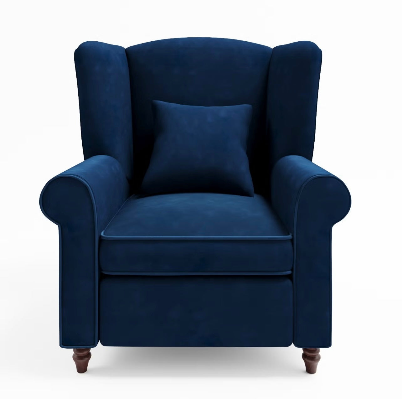Armchair with Supportive Back in Velvet