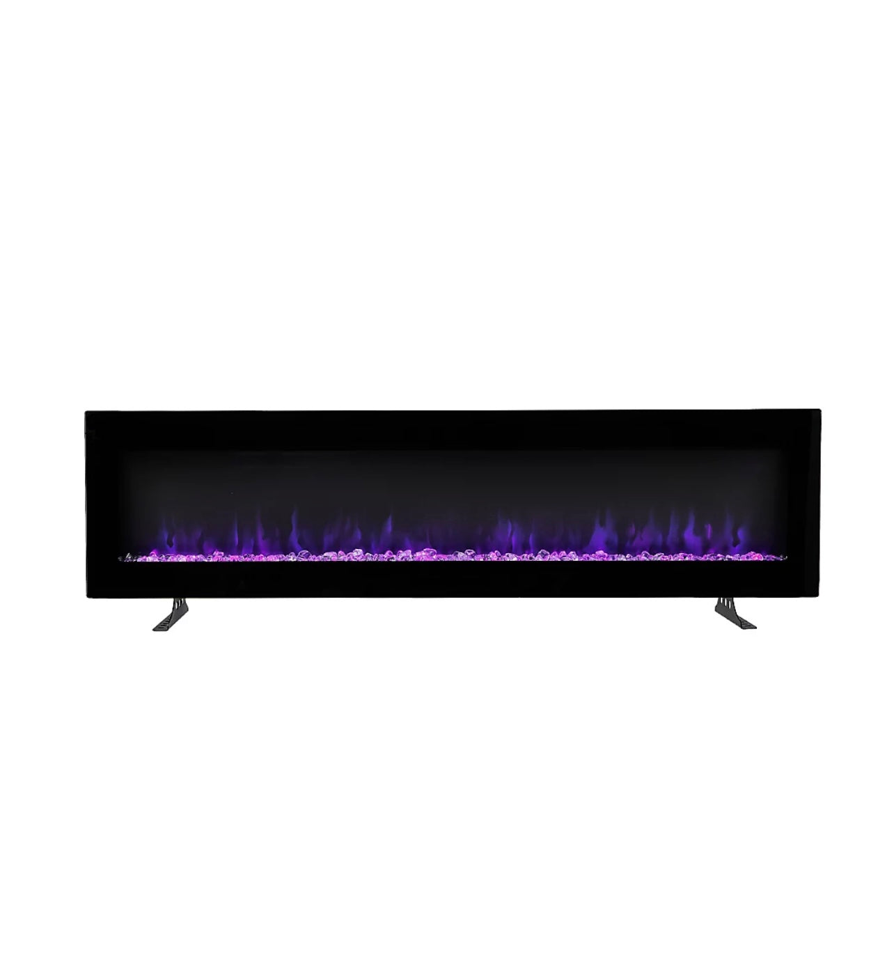 Electric Fire Black 50 Inch Wall Mounted with LED Flames