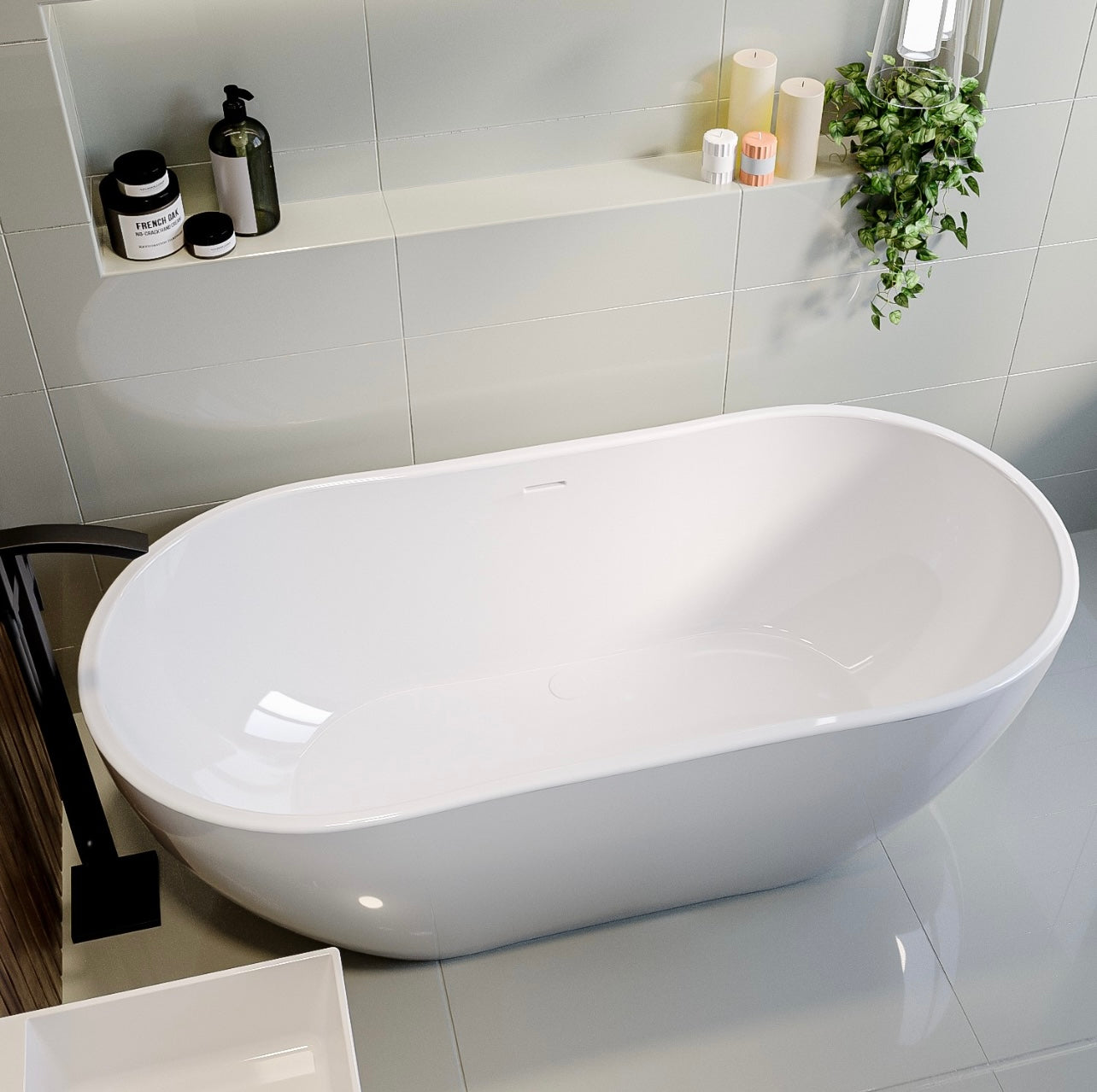 Gloss White Bath Double Ended and Freestanding