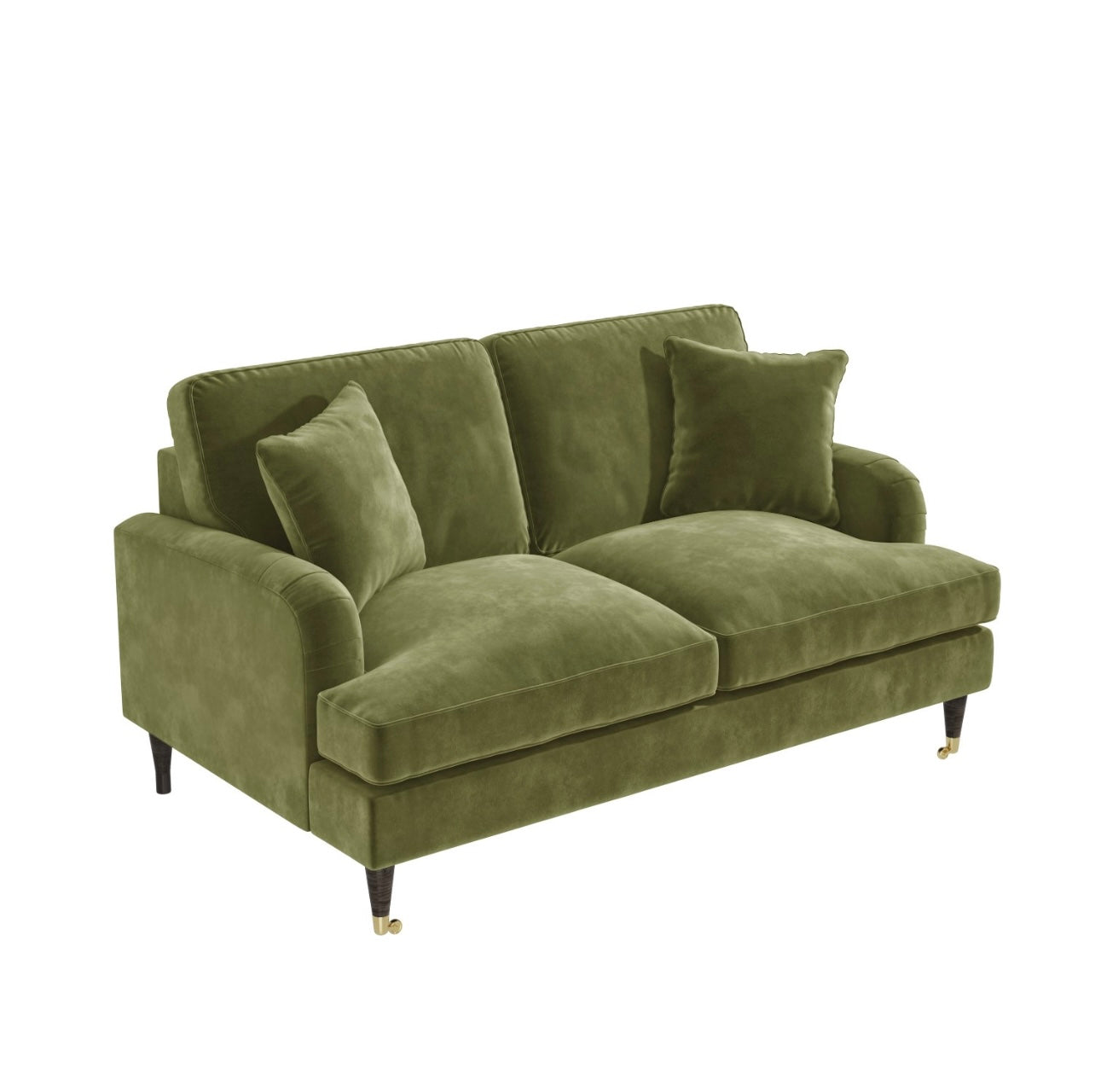 Two seater clearance green velvet sofa