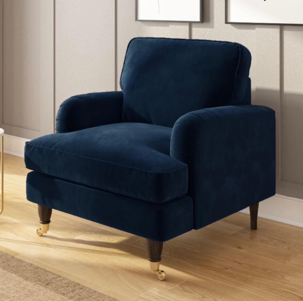Velvet Plush Armchair Upholstered