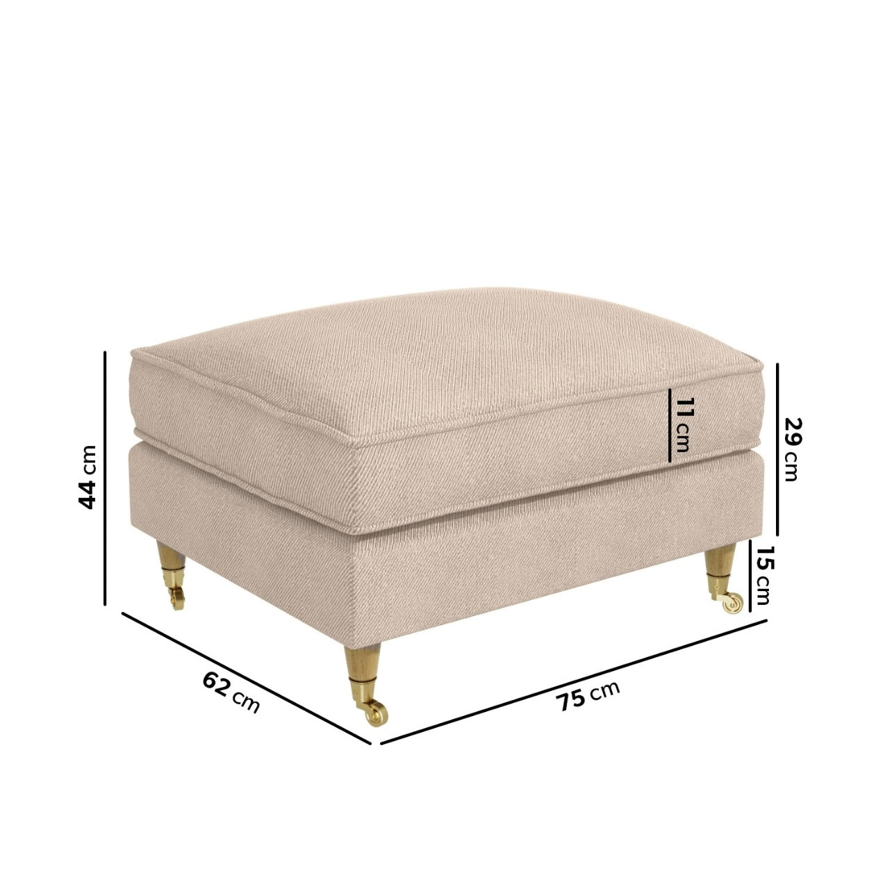 Footstool Soft Upholstered Classic Finish