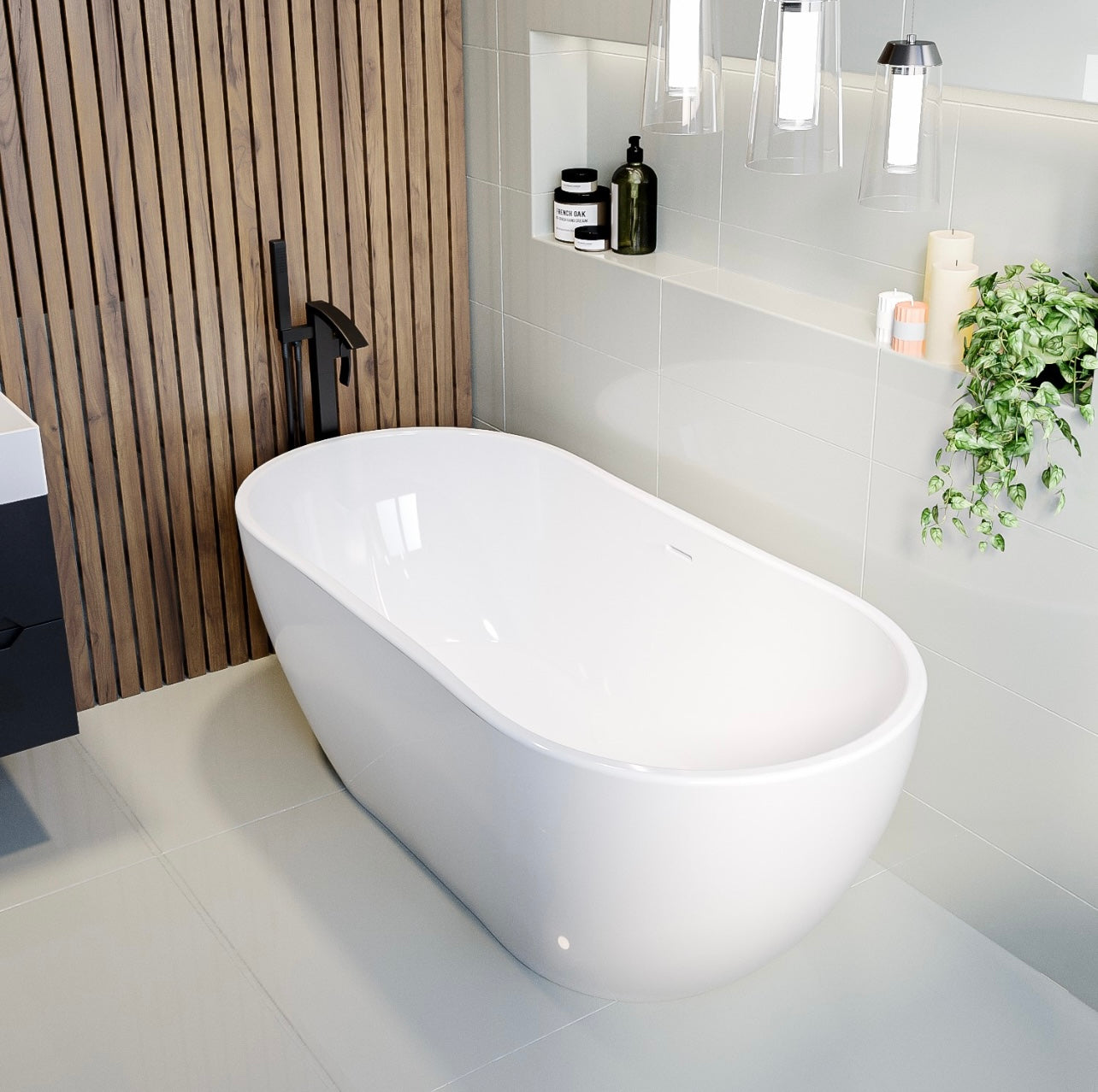 Gloss White Bath Double Ended and Freestanding