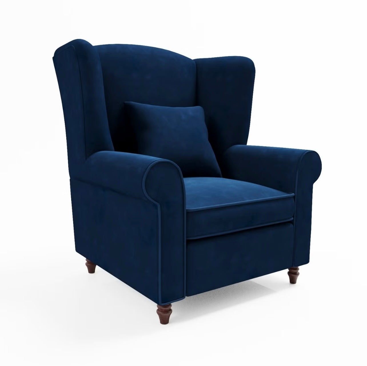 Armchair with Supportive Back in Velvet