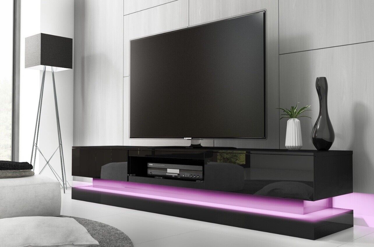 TV Unit with LED Lighting and Remote Control