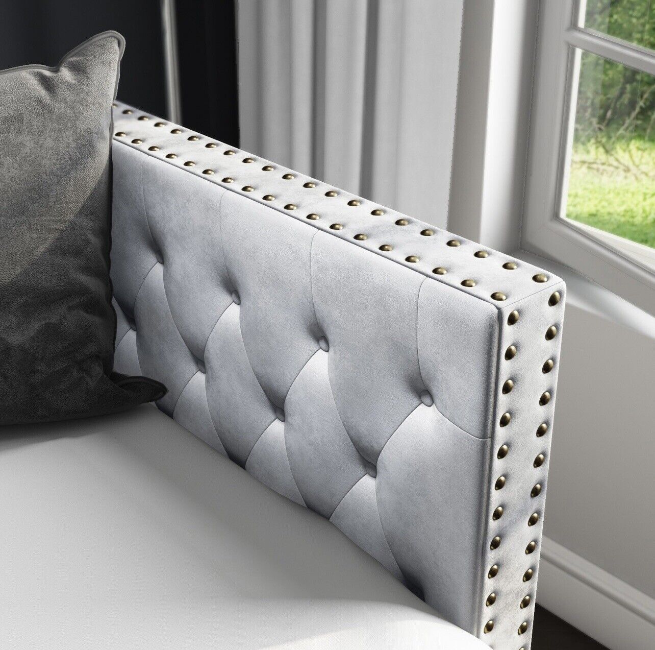 Grey Daybed and Sofa with Pull Out Trundle in Velvet