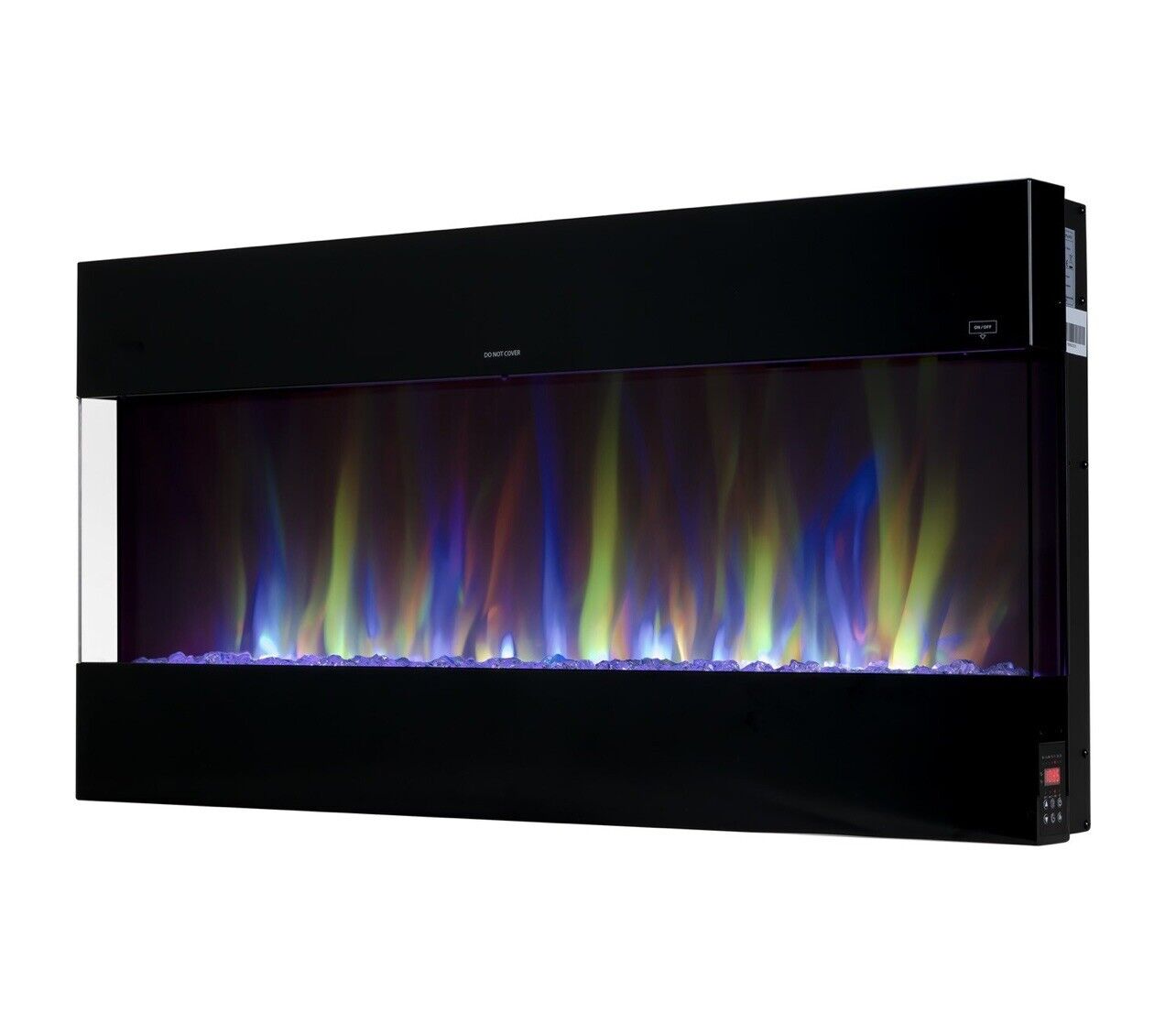 Electric Fire in Black with LED Flames Wall Mounted Inset