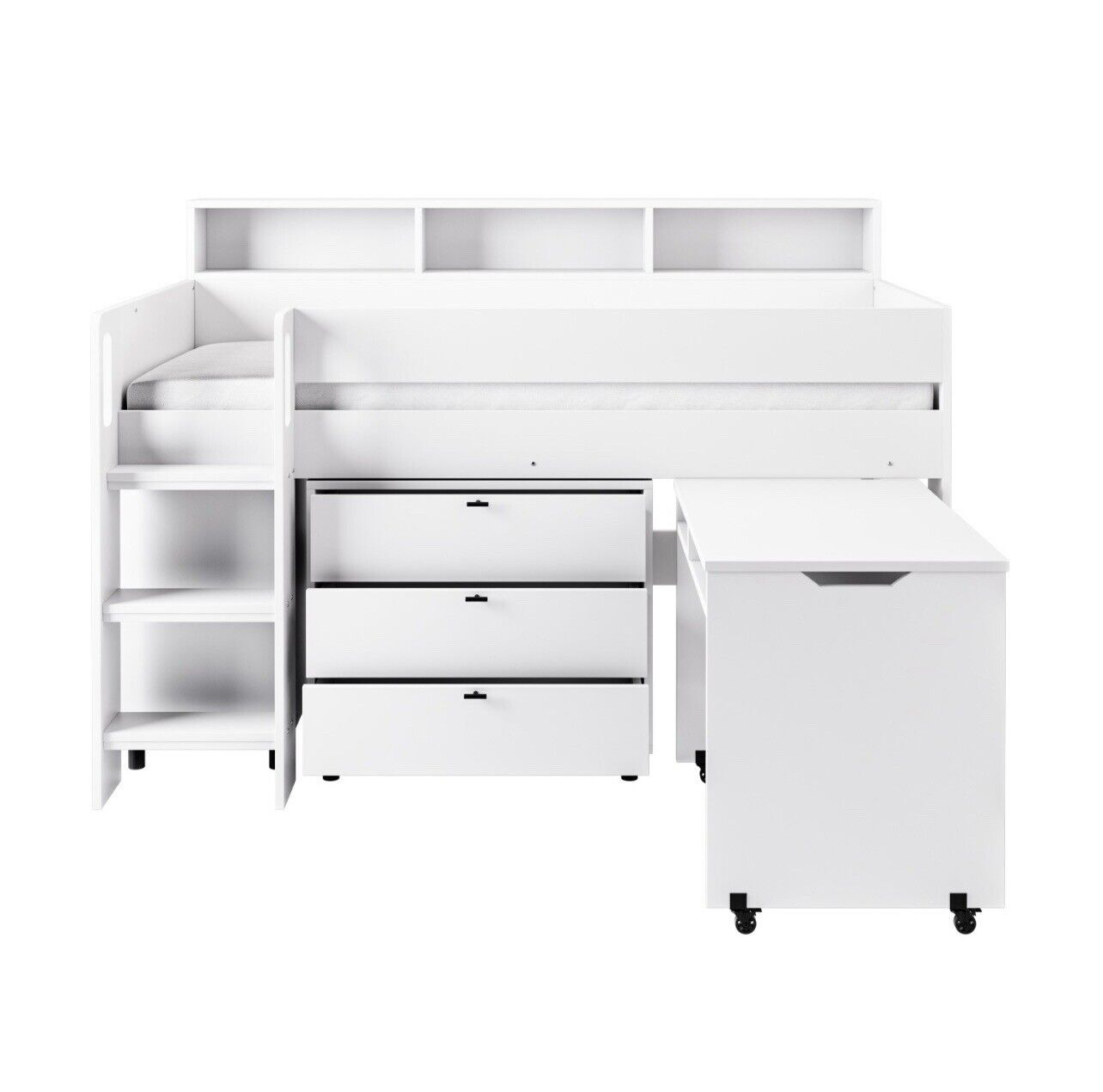 Cabin Bed Mid Sleeper with Drawers and Built in Desk