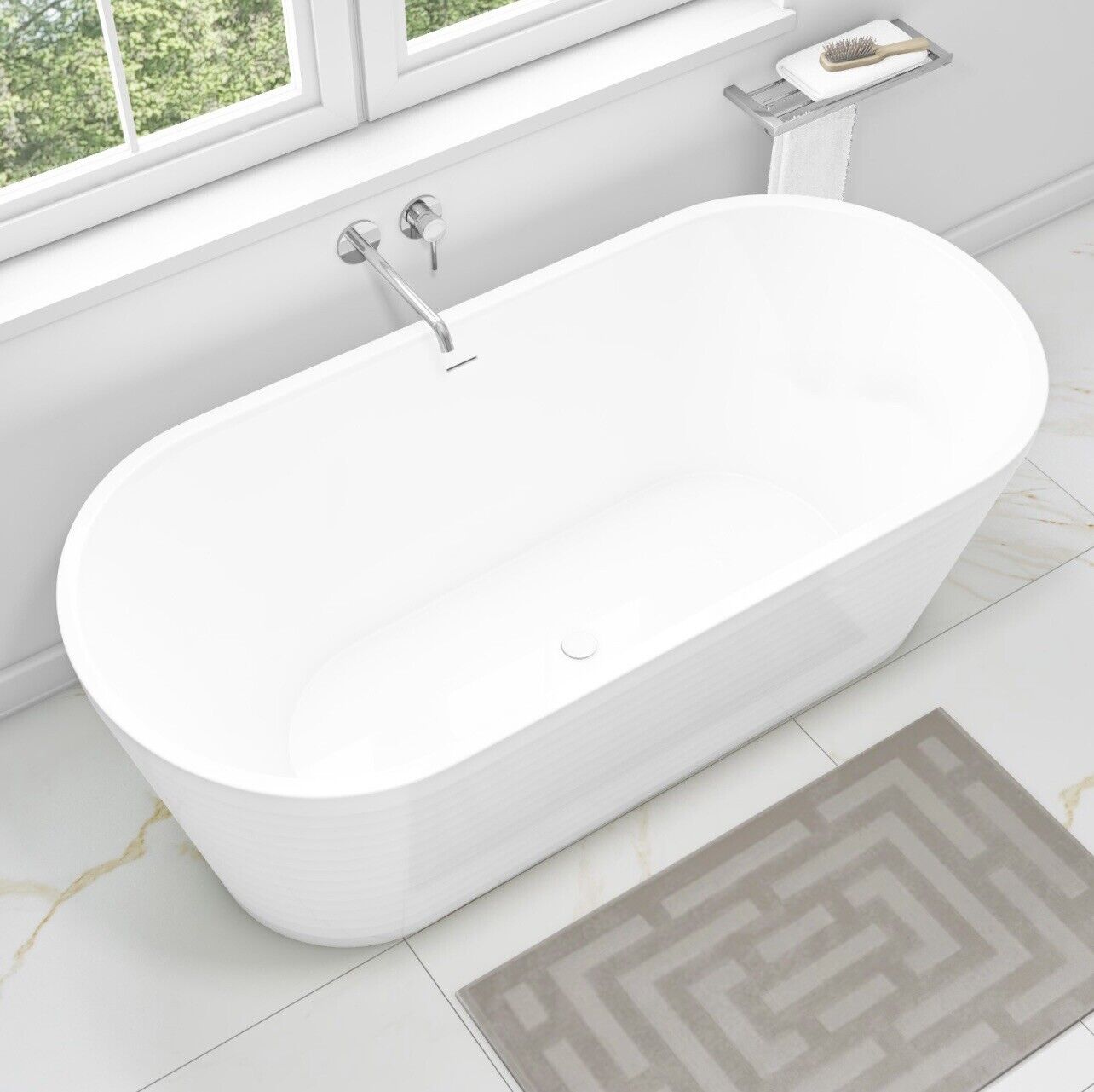 Double Ended Bath in White Gloss