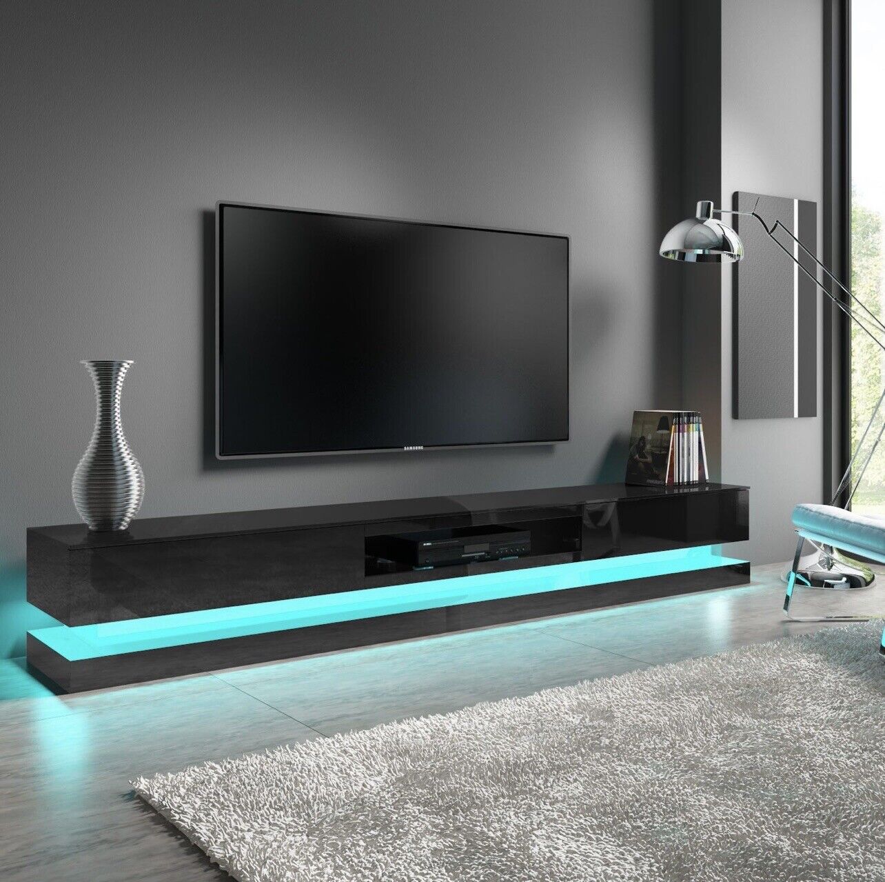 Large TV Unit with LEDs and Remote Control