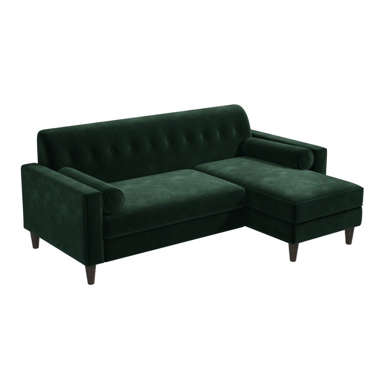 Green velvet deals corner sofa bed