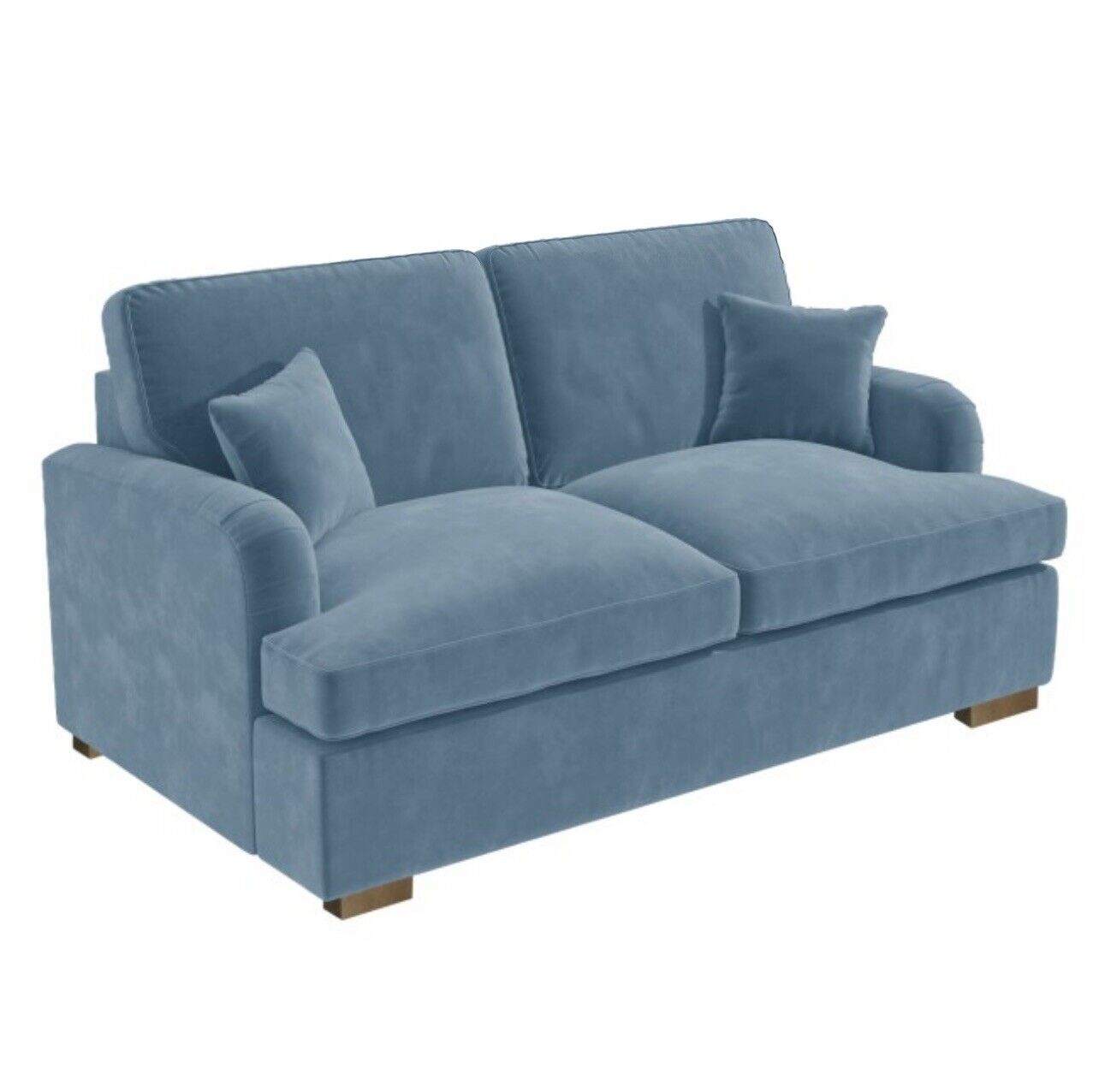 Velvet 2 Seater Sofa Bed with Cushions