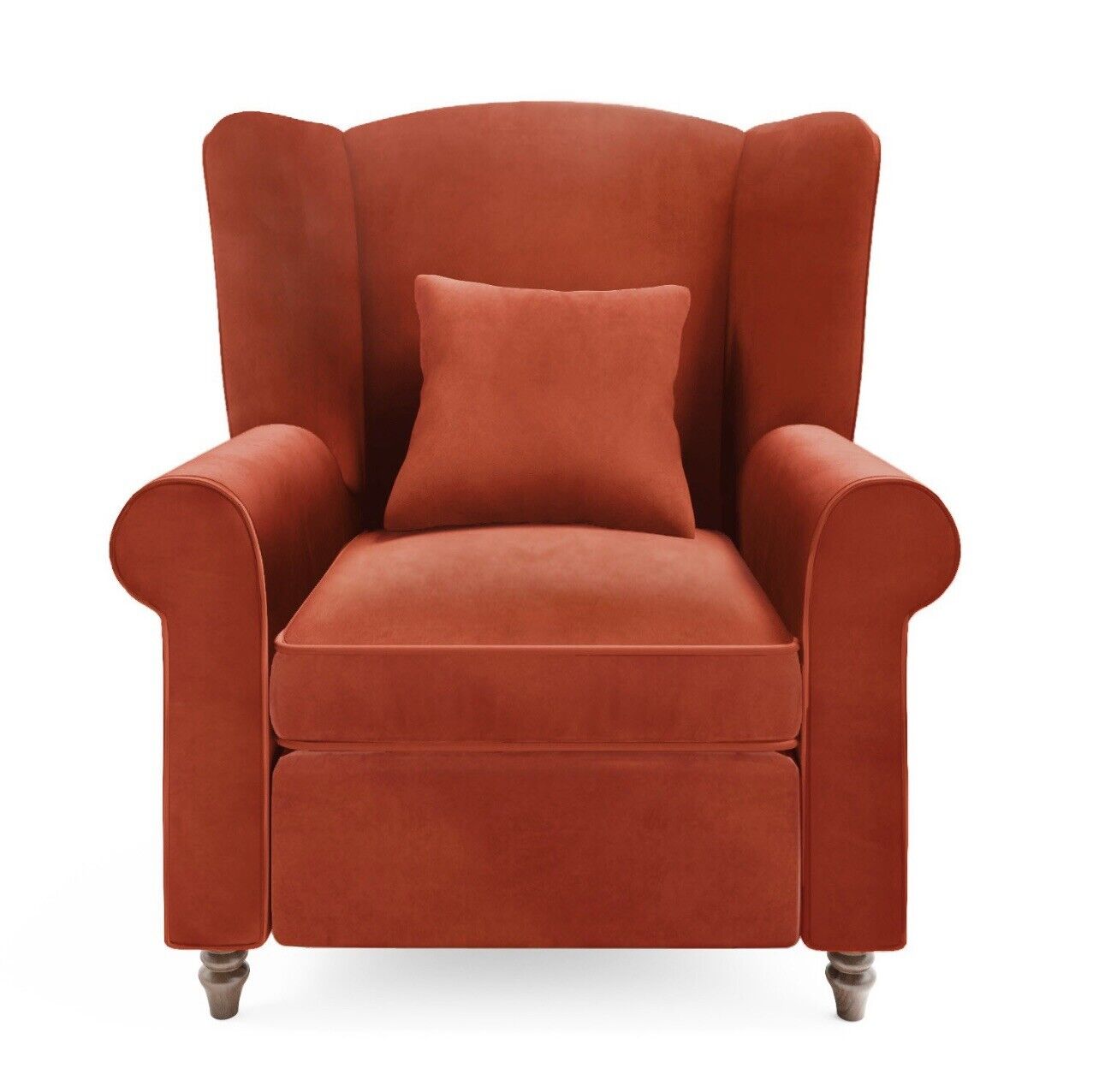 Velvet Armchair with Supportive Back